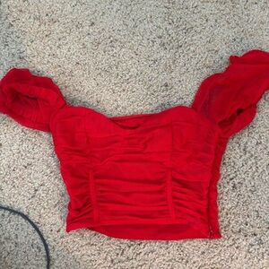 Princess Polly Vibrant Red Ruched Blouse